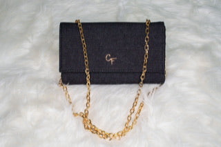 Black Denim Crossbody Bag