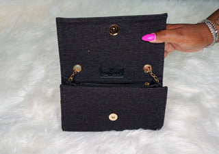 Black Denim Crossbody Bag