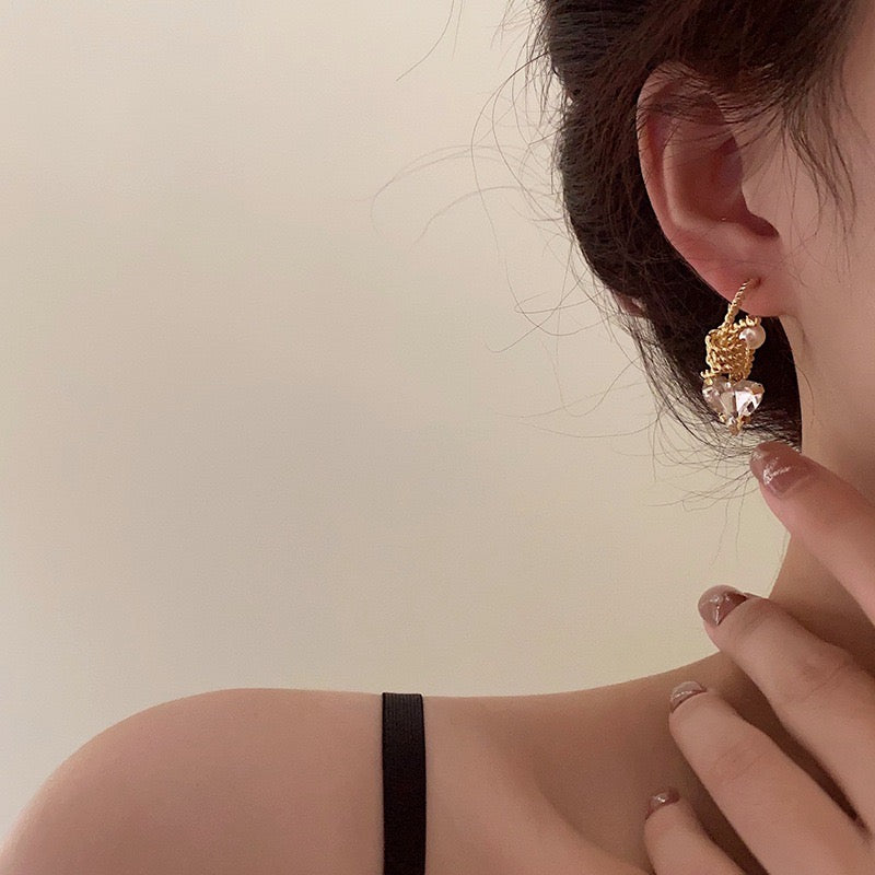 Pearl Hearted Earrings
