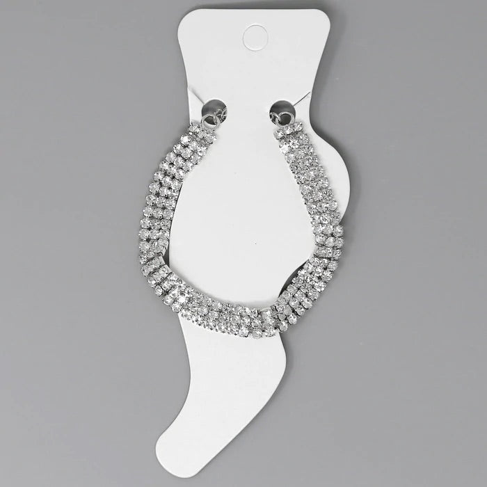 3 Row Rhinestone Anklet (silver)