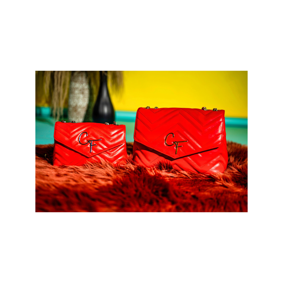 C F LUX SIGNATURE HANDBAG RED (lrg)