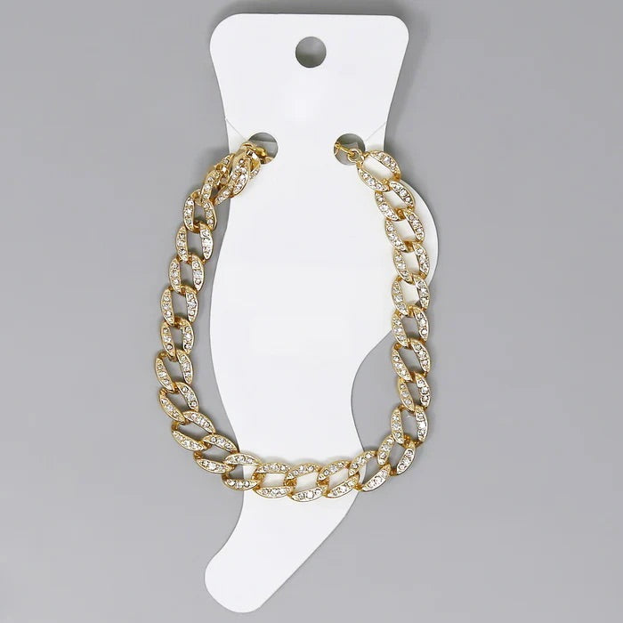 Cuban diamond anklet