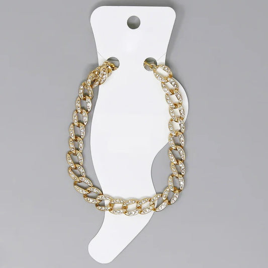 Cuban diamond anklet