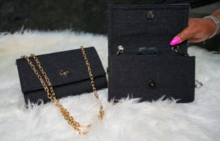 Black Denim Crossbody Bag