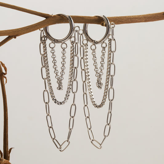 Chained Hoop Earring