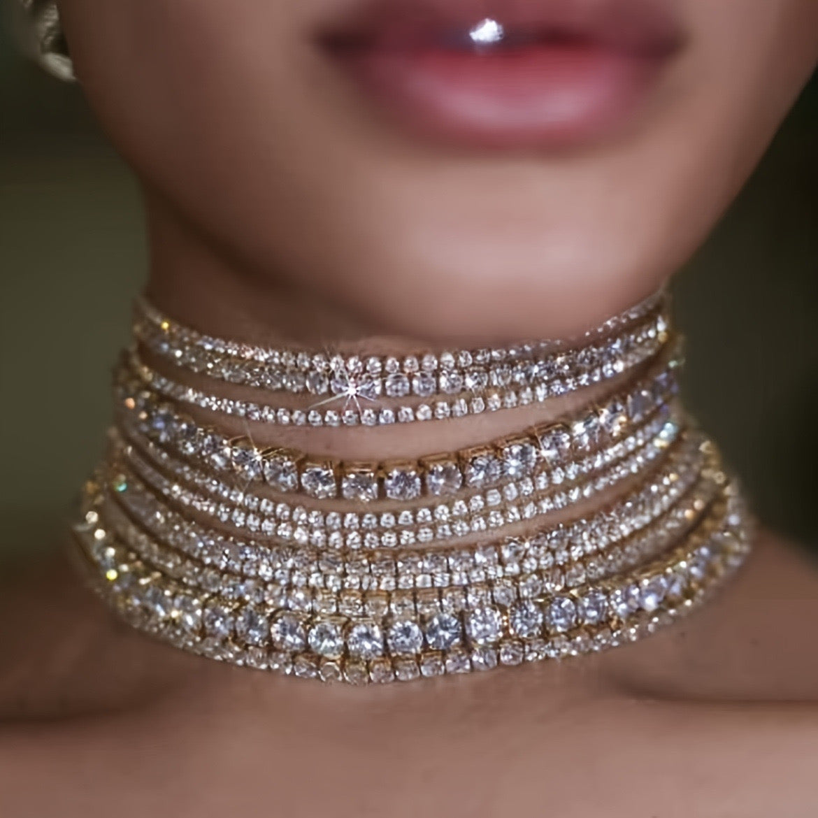 Layered Diamond Choker