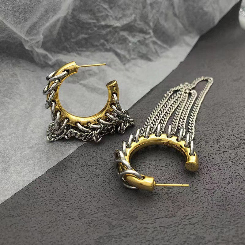 Chained Hoop Earrings