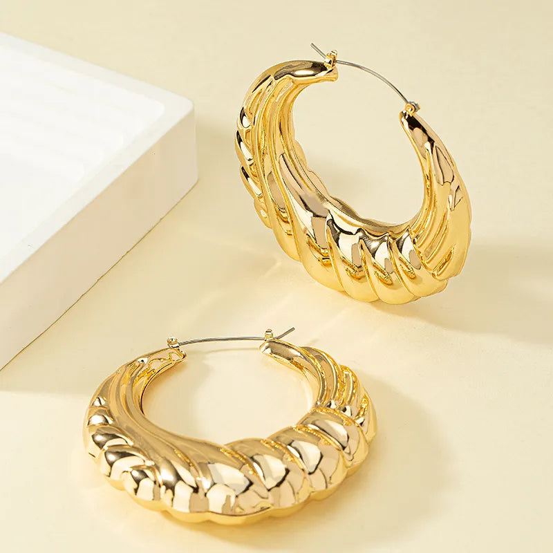 Retro Large Gold Hoops