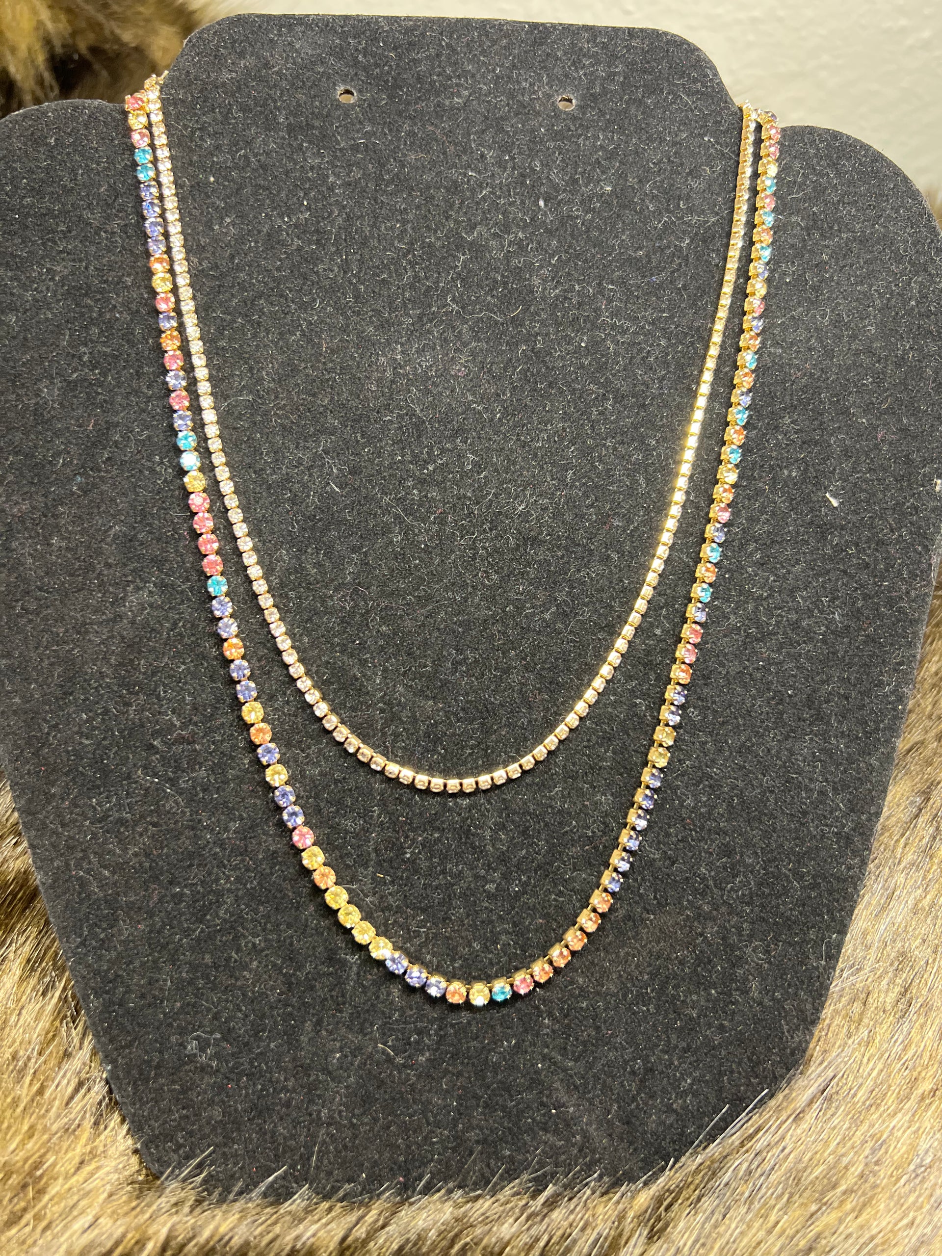 Layered rhinestone necklace hotsell