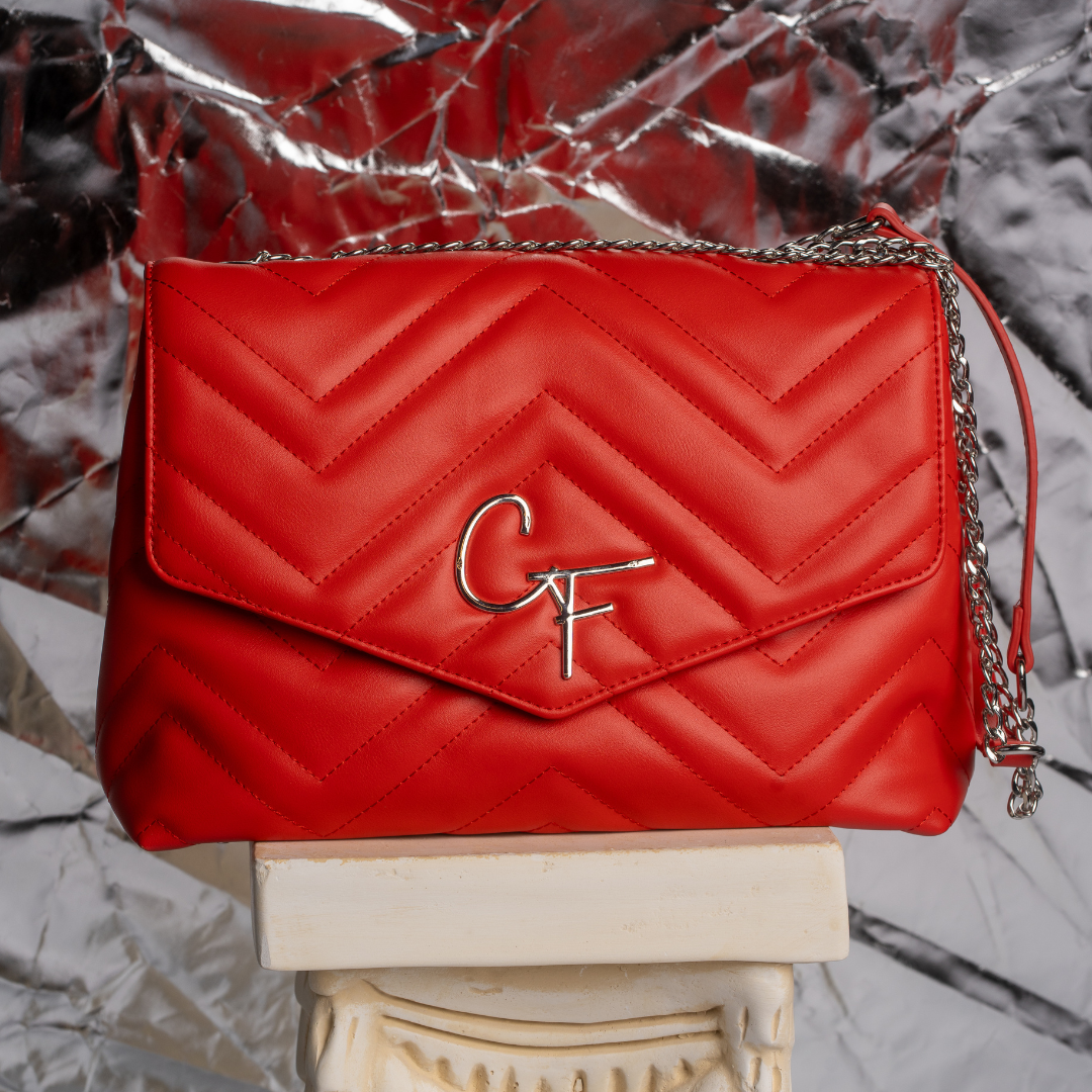 C F LUX SIGNATURE HANDBAG RED (lrg)