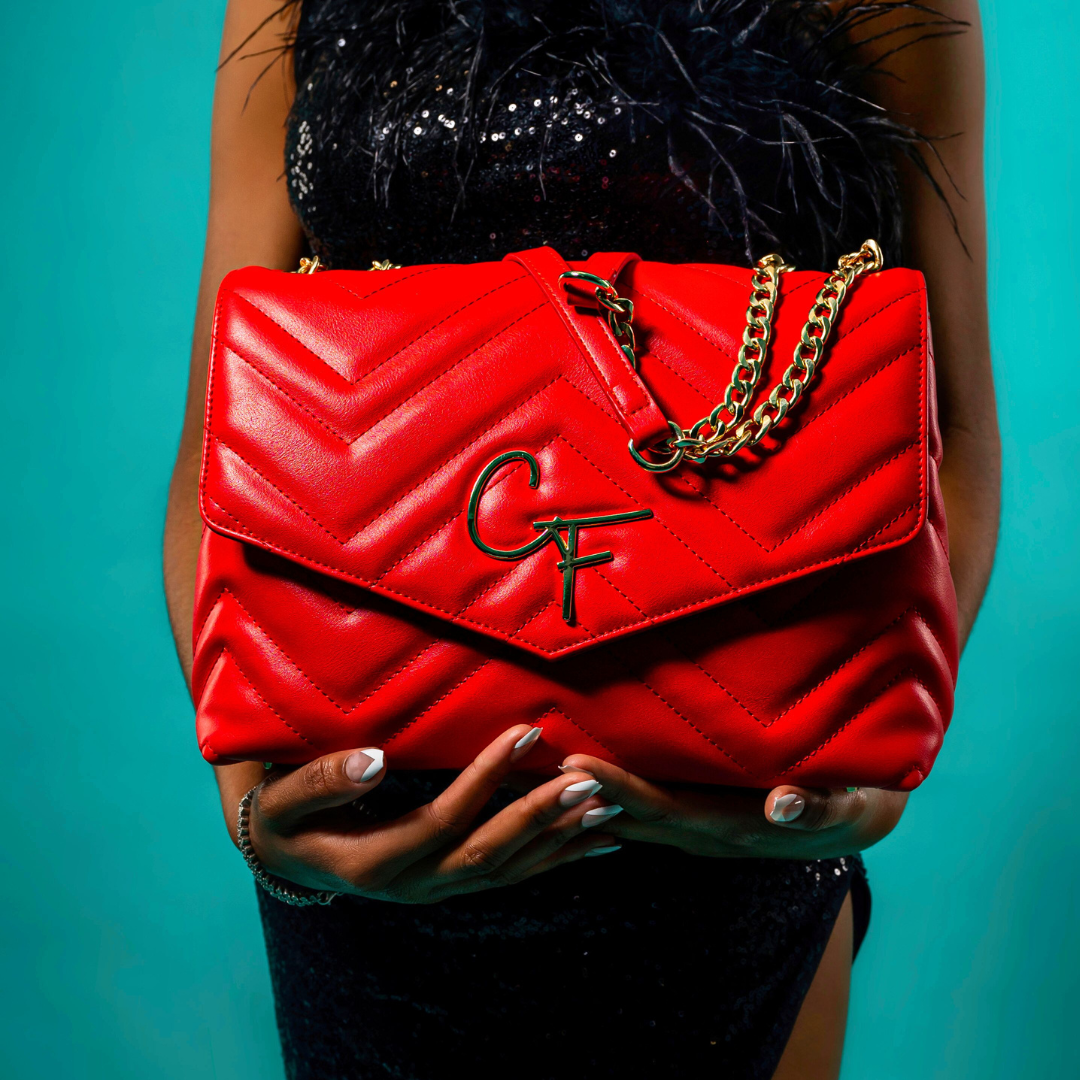 C F LUX SIGNATURE HANDBAG RED (lrg)