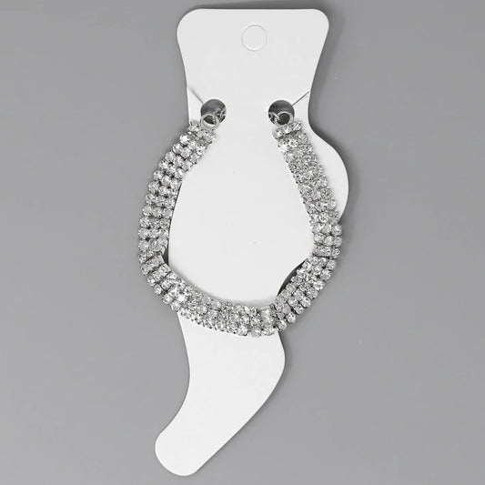 3 Row Rhinestone Anklet (silver)